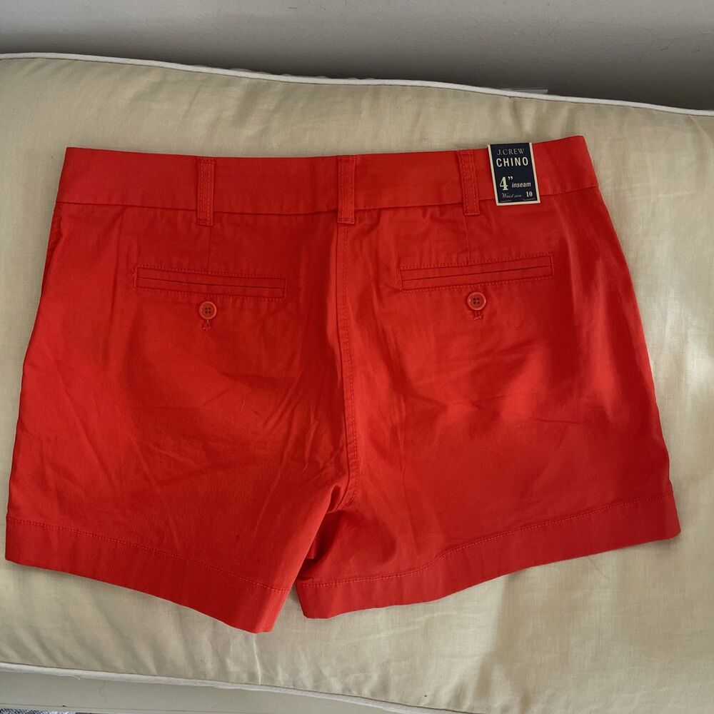 J Crew Women's Classic Chino Shorts Cotton Orange Size 10 NWT - Picture 2 of 4